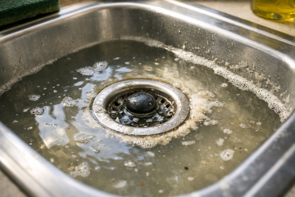 Kitchen sink blockage